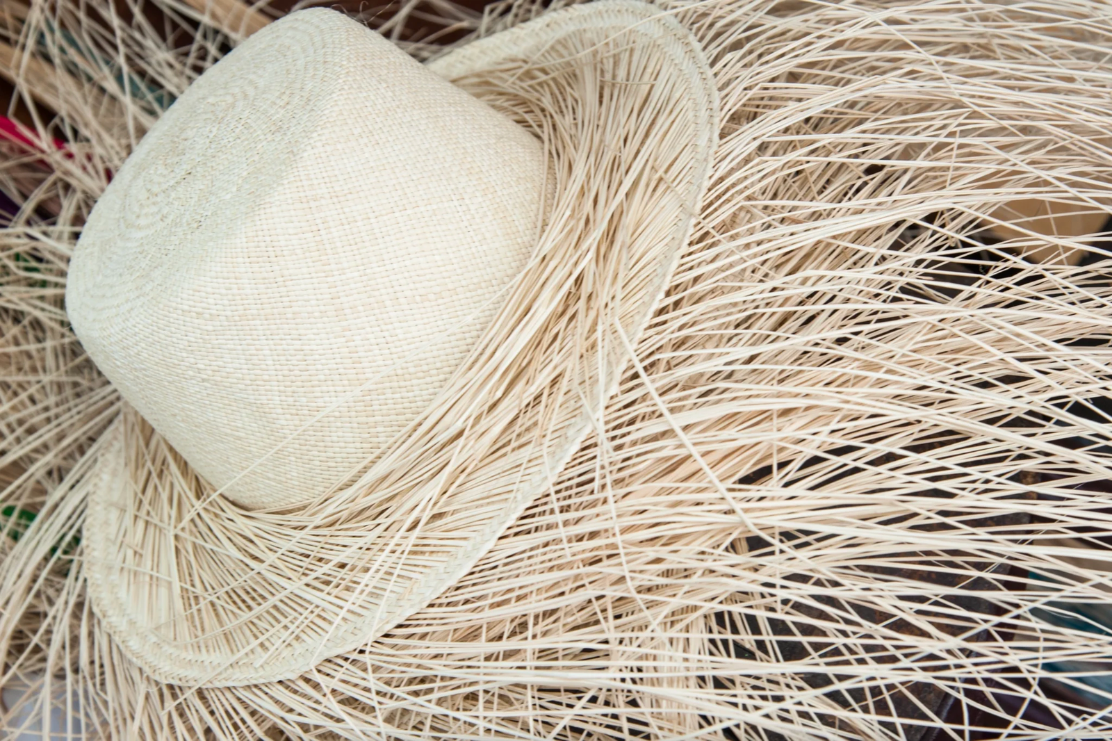 Handmade Panama hat in natural straw